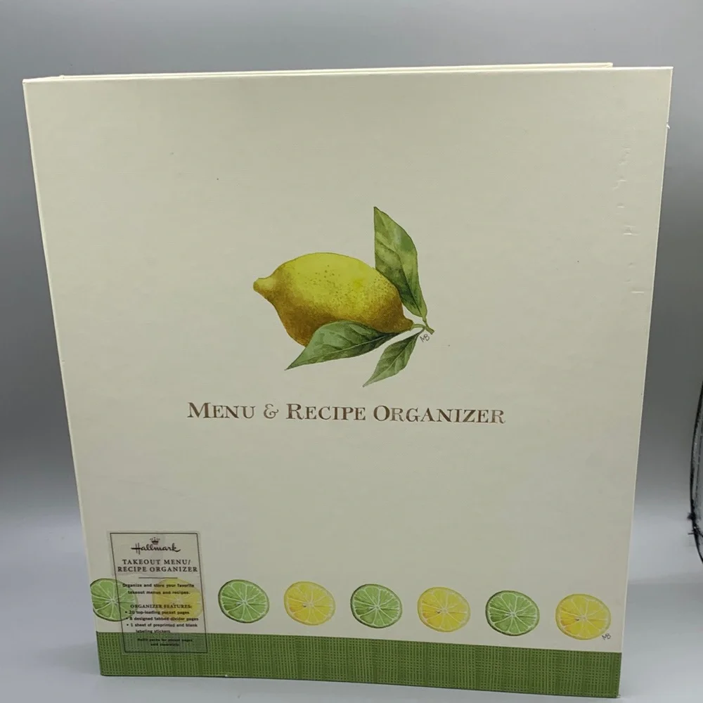 Hallmark Lemon Lime Menu & Recipe Organizer Takeout Menu Recipe Spiral Organizer